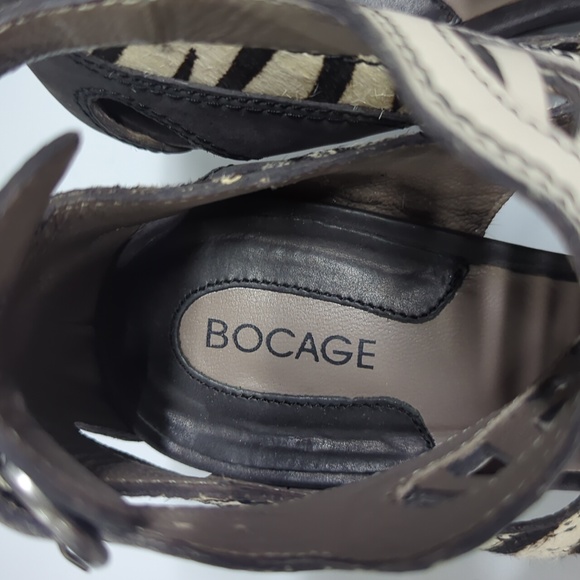 Zebra stripe stacked platform sandal from Bocage - Picture 9 of 13